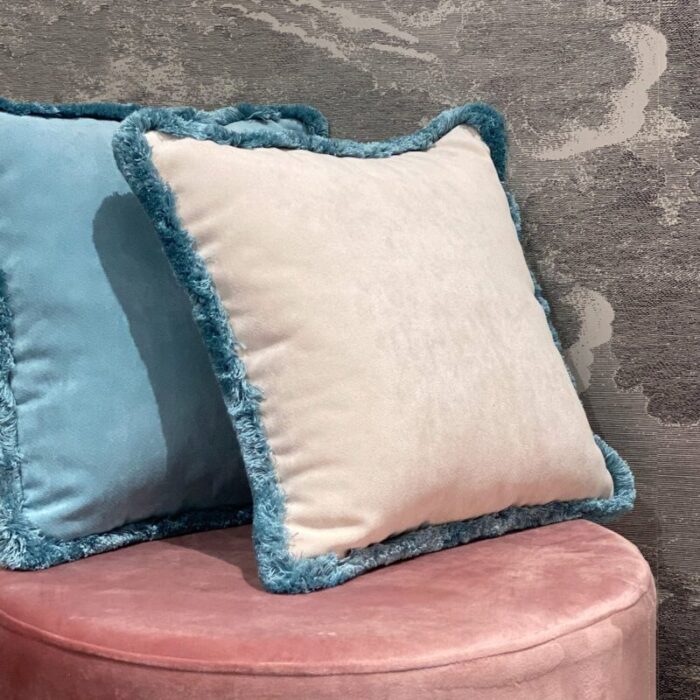 happy pillow white with light blue fringes by lorenza briola for lo decor 2