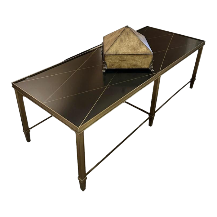 heavy metal coffee table with criss cross pattern 3260