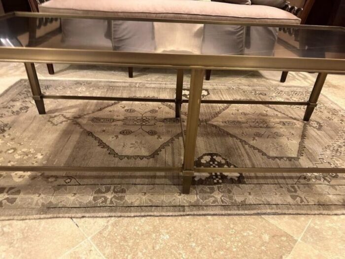 heavy metal coffee table with criss cross pattern 4101