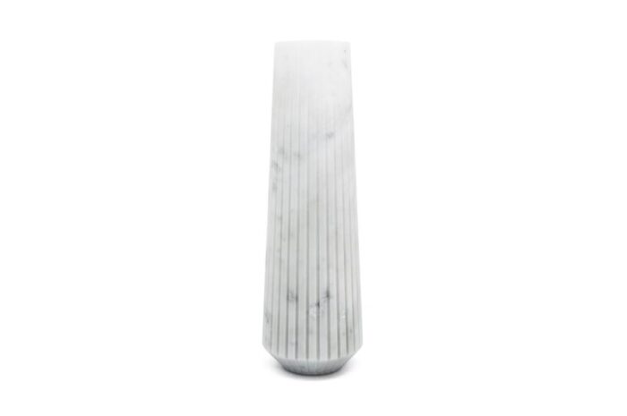 high vase in white carrara marble from fiammettav home collection 1