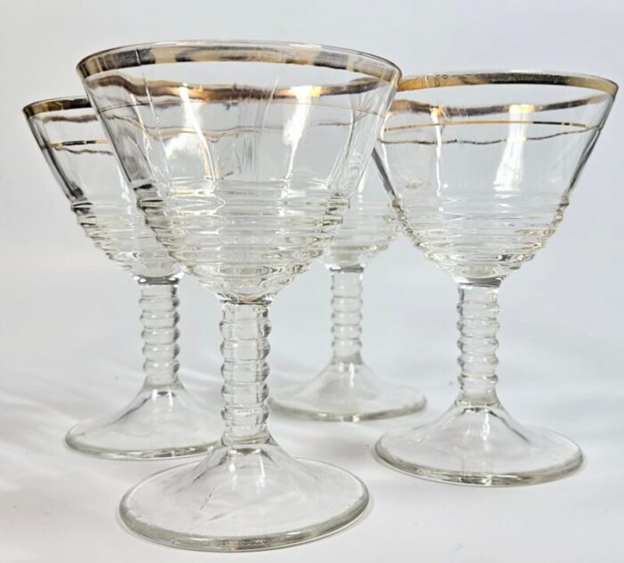 hollywood regency champagne coupes set of four 8353