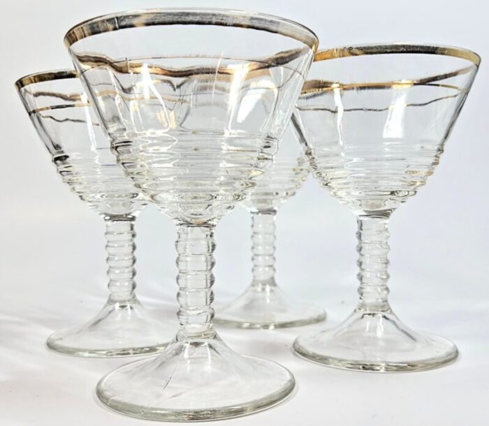 hollywood regency champagne coupes set of four 8655