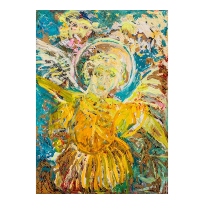 hunt slonem angel oil on canvas1985 2326