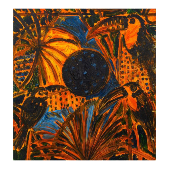 hunt slonem palms and toucans oil on canvas 1989 7232