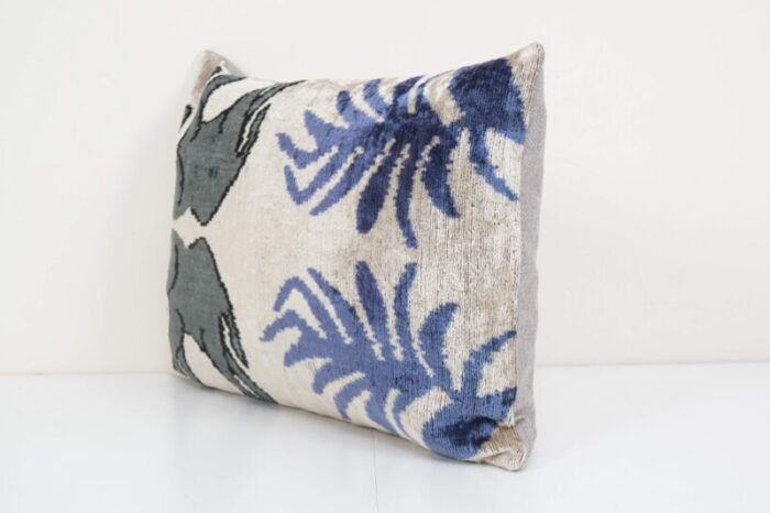 ikat silk lumbar cushion cover with elephant design 3