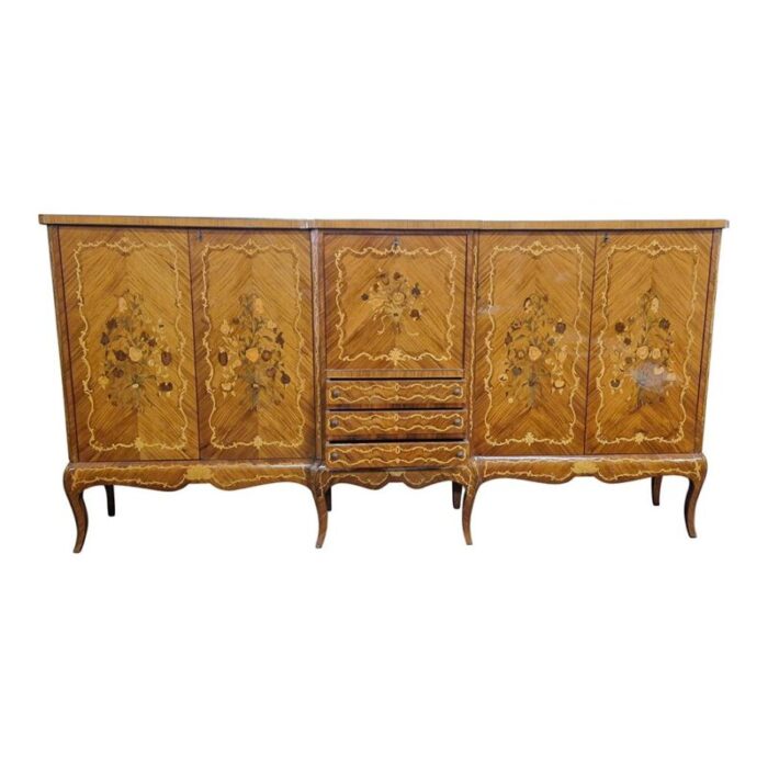 inlaid servant sideboard lombardy 1980s 5732