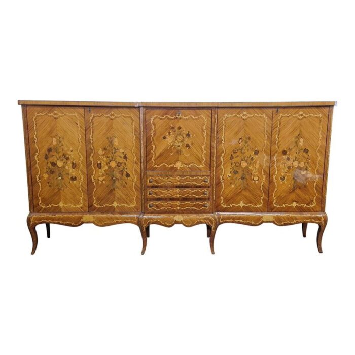 inlaid servant sideboard lombardy 1980s 7674