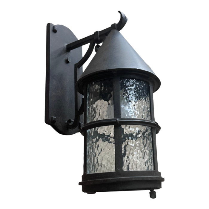 iron and glass outdoor wall lamp 1012