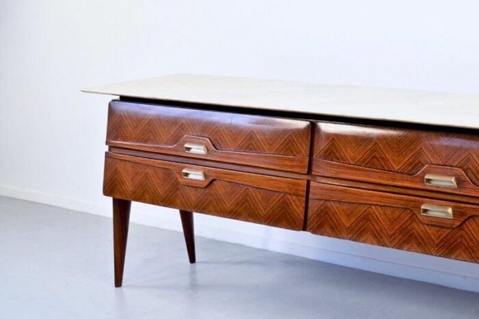 italian carrara marble and brass sideboard 1960s 3415