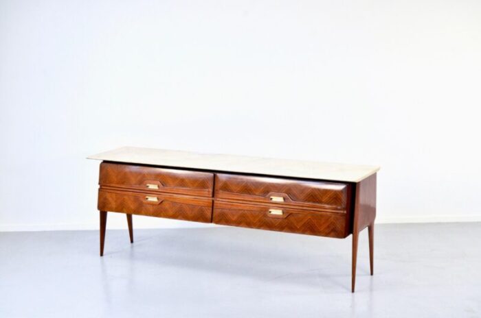 italian carrara marble and brass sideboard 1960s 3632