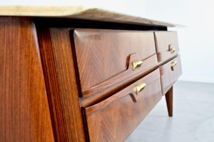 italian carrara marble and brass sideboard 1960s 7117