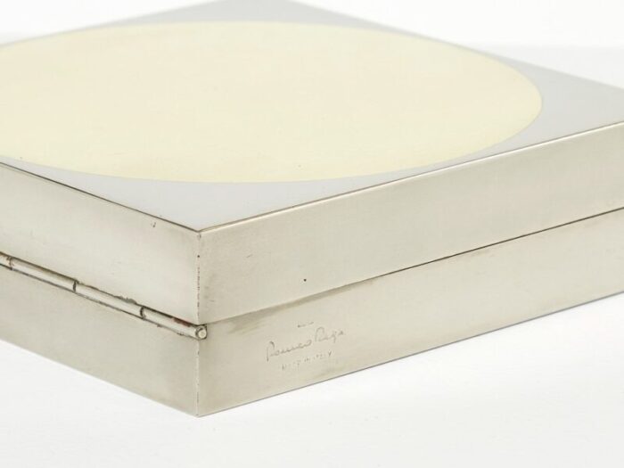 italian chrome brass jewellery box from romeo rega 1970s 4