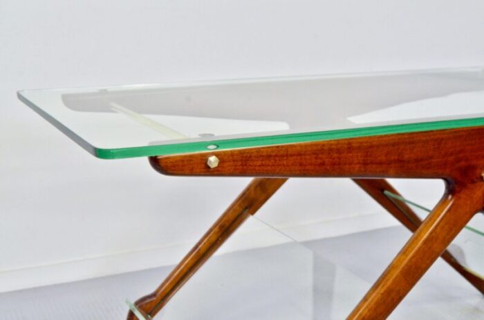 italian coffee table in brass and glass by cesare lacca 1960s 7761