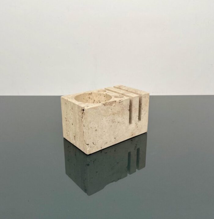 italian desk accessory in travertine by fratelli mannelli 1970s 14