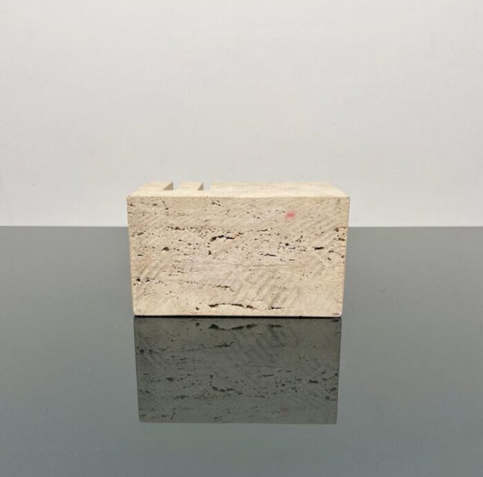 italian desk accessory in travertine by fratelli mannelli 1970s 16