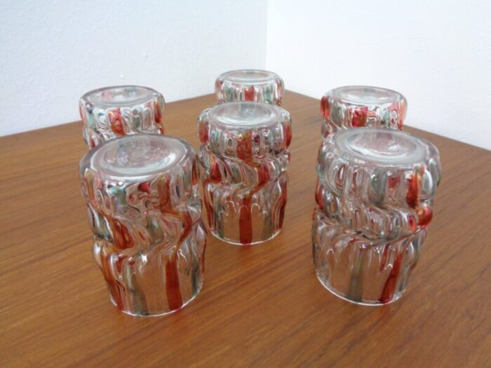 italian glass tumbler 1940s set of 6 12