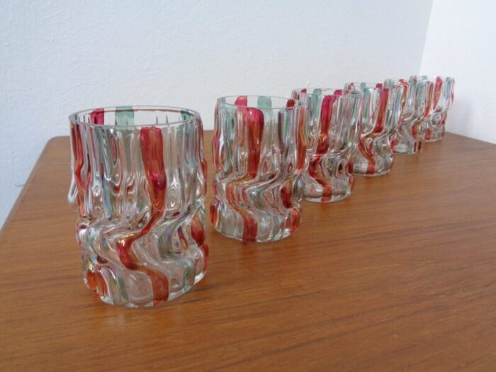 italian glass tumbler 1940s set of 6 2