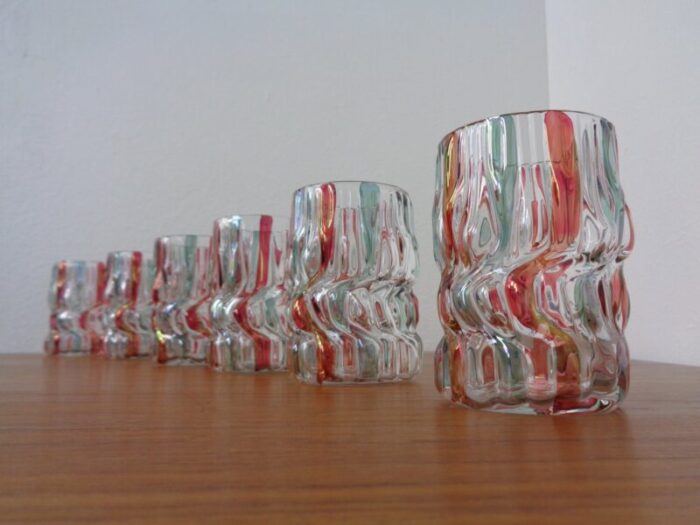 italian glass tumbler 1940s set of 6 4