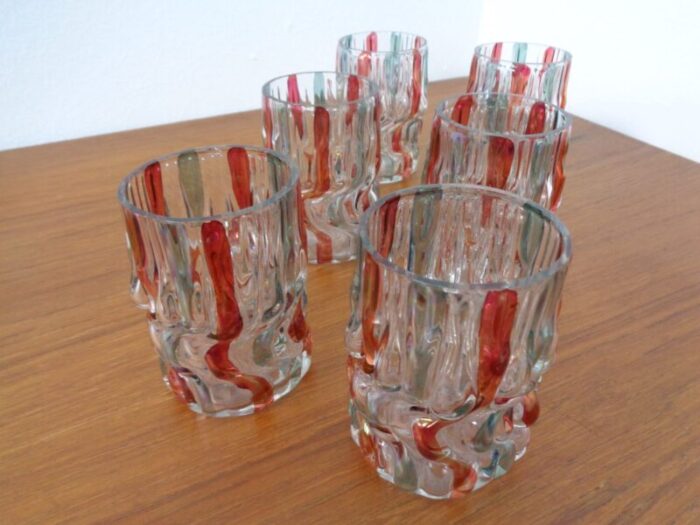 italian glass tumbler 1940s set of 6 6