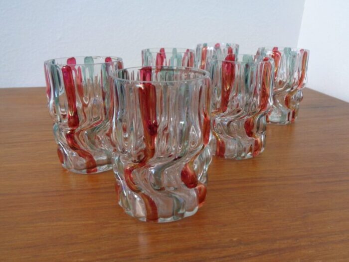 italian glass tumbler 1940s set of 6 7