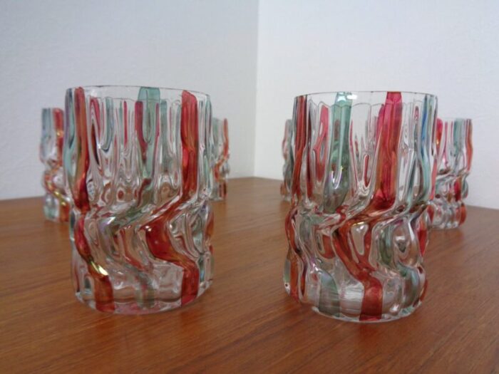 italian glass tumbler 1940s set of 6 8