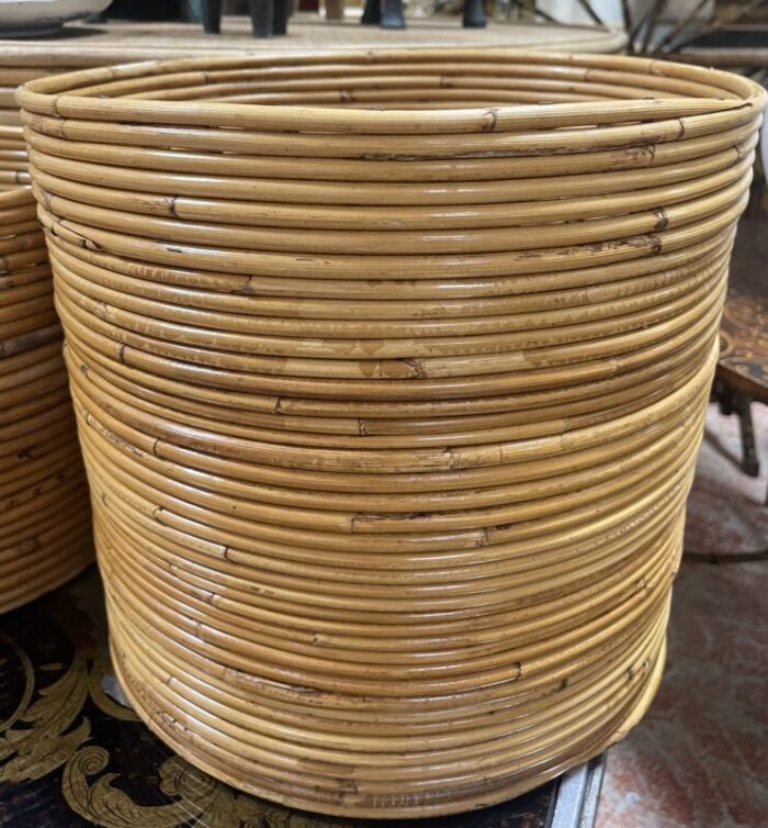 italian pencil bamboo nesting baskets g crespi style signed 1970s 9579