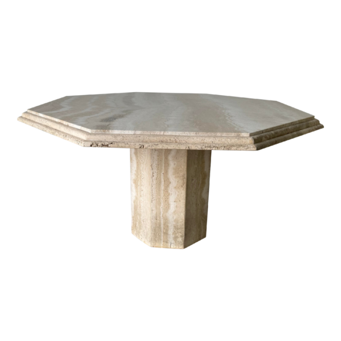 italian postmodern octagonal travertine stone dining table 2324