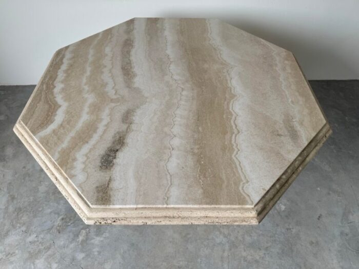 italian postmodern octagonal travertine stone dining table 2478