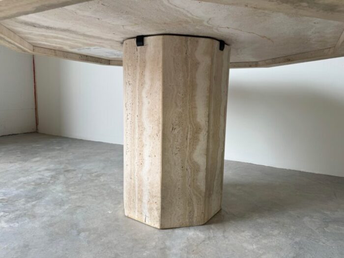 italian postmodern octagonal travertine stone dining table 9050