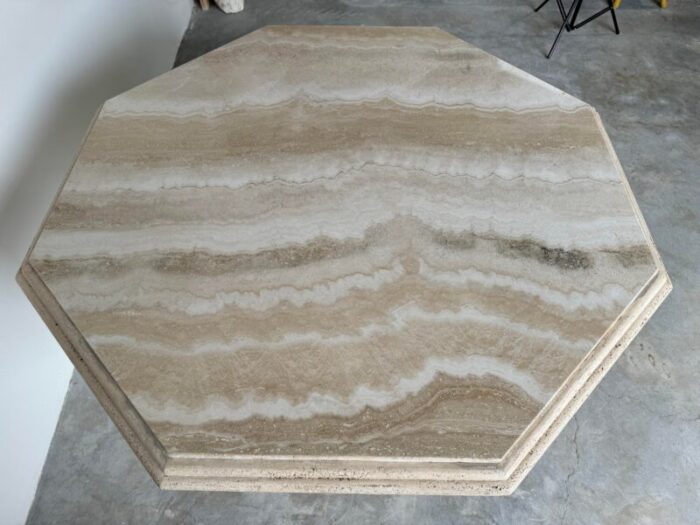 italian postmodern octagonal travertine stone dining table 9323