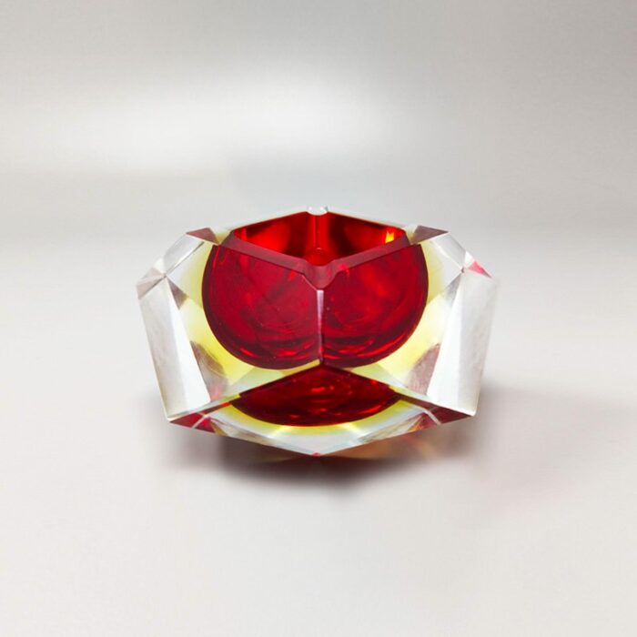 italian red ashtray or catchall by flavio poli for seguso 1960s 1