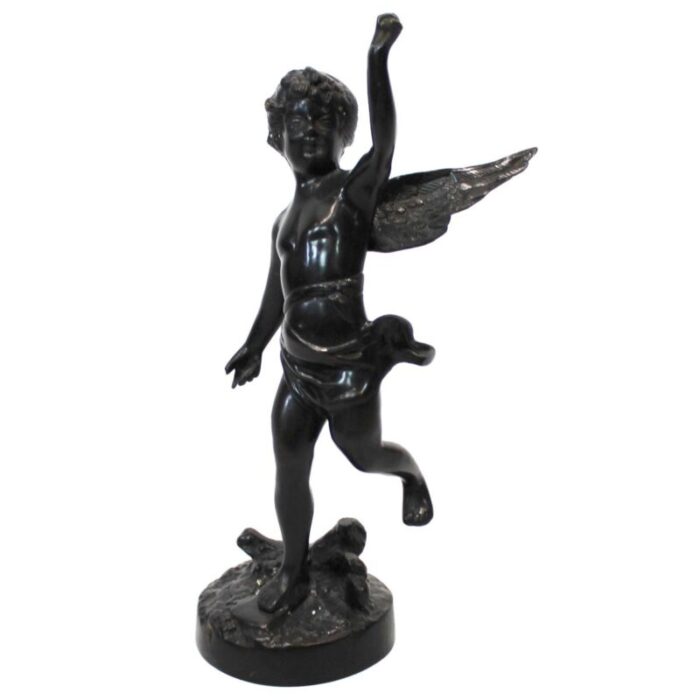 italian sculpture of angelic motif in patinated bronze 1930s 1