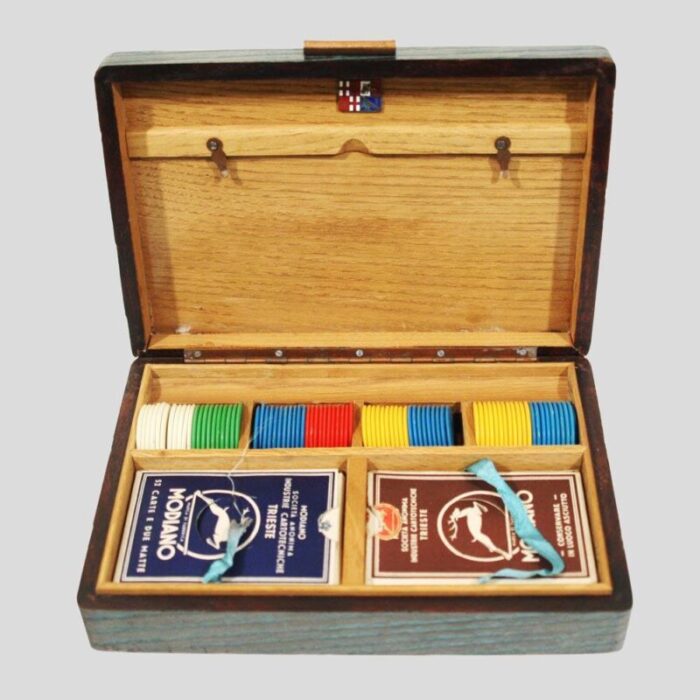 italian wooden game box 1940s 1