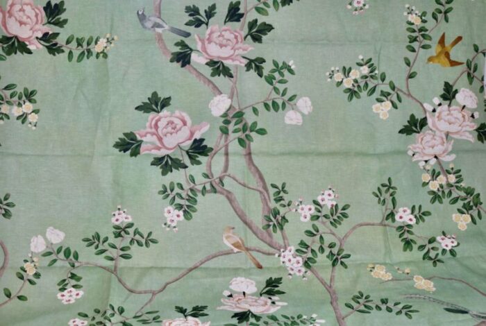 james dunlop linen pattern sakura color way orchard fabric 7583