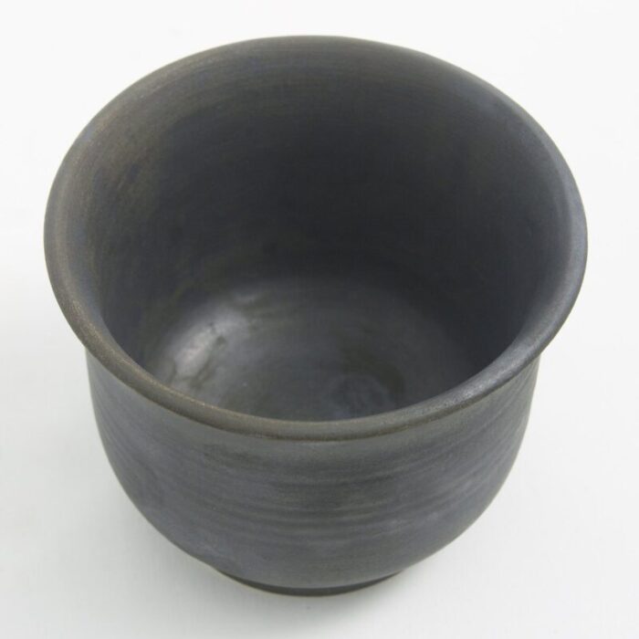 japanese minimalistic black burnt raku ceramics earth tea cups by laab milano set of 3 2