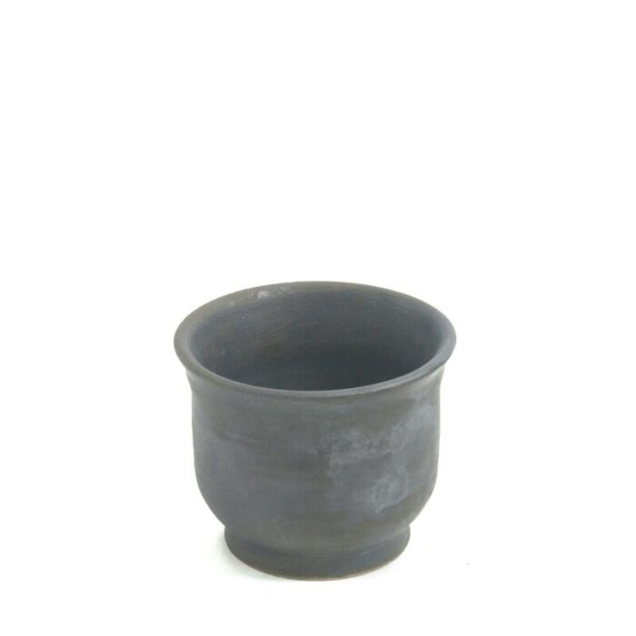 japanese minimalistic black burnt raku ceramics earth tea cups by laab milano set of 3 4