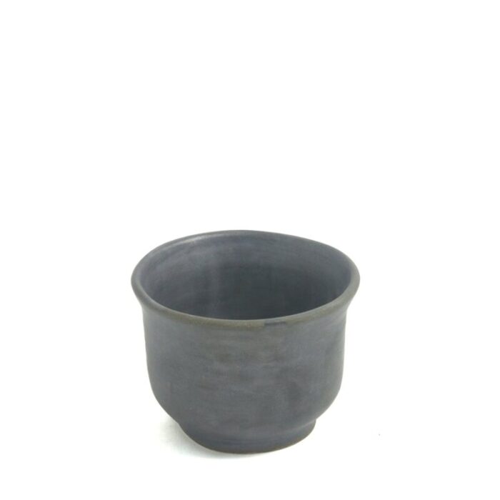 japanese minimalistic black burnt raku ceramics earth tea cups by laab milano set of 3 5