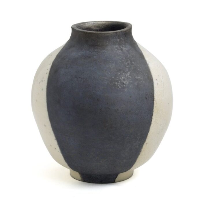 japanese modern minimalist white black raku ceramic vase 6