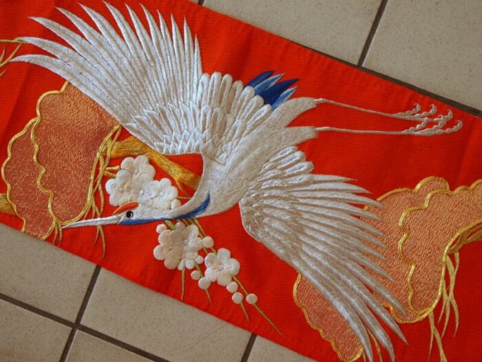 japanese silk and metal tapestry 1980s 11