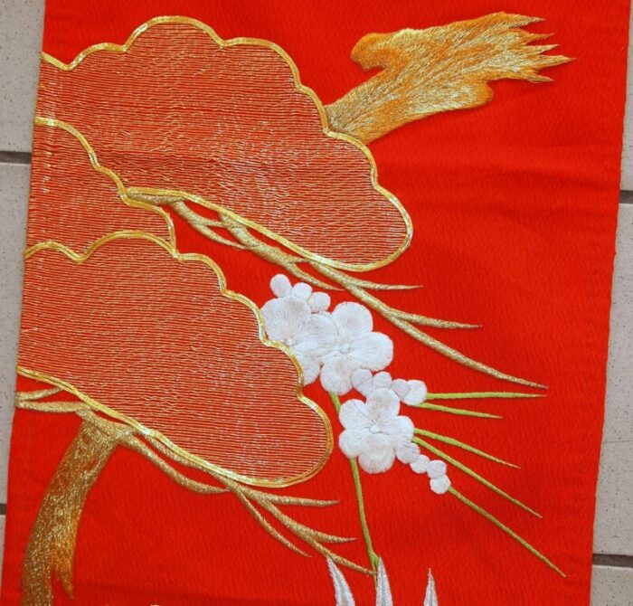 japanese silk and metal tapestry 1980s 2