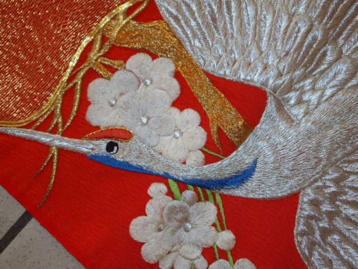 japanese silk and metal tapestry 1980s 5