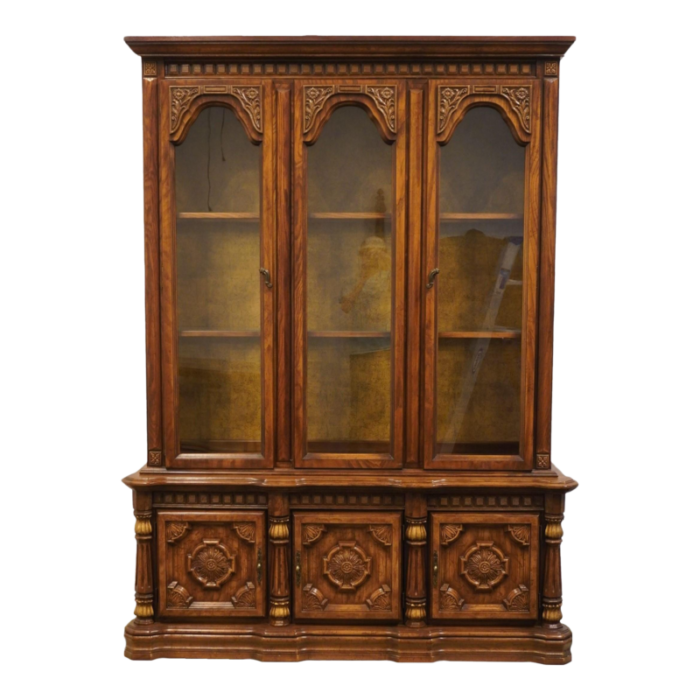 jessup furniture spanish mediterranean style 63 lighted display china cabinet 4642 4288