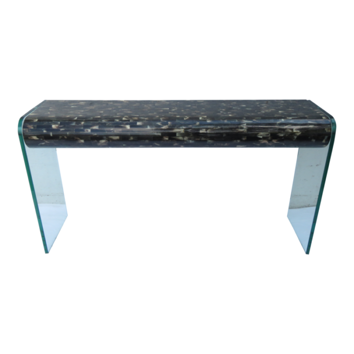 jimeco ltda post modern tessellated horn long narrow console table 1627