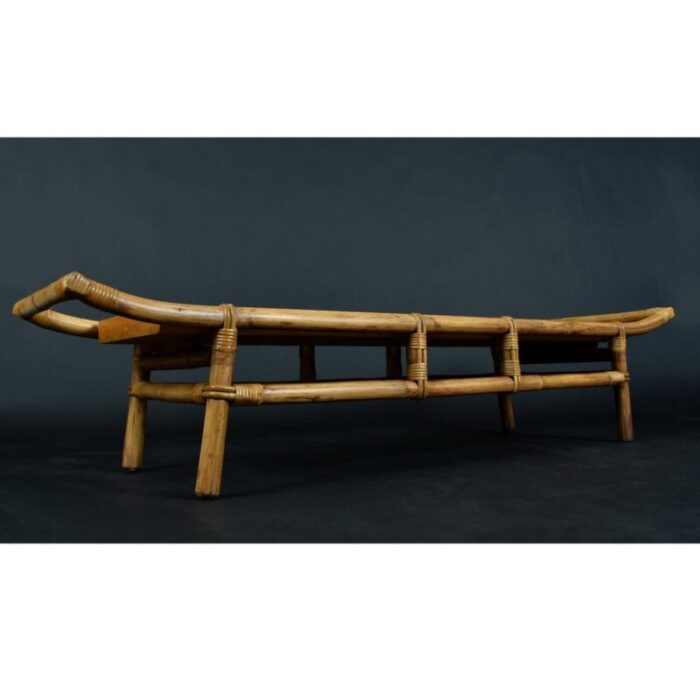 john wisner for ficks reed asian modern rattan bamboo pagoda coffee table 8235