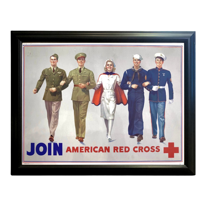 join american red cross vintage wwii recruitment poster by r c kauffmann 0891