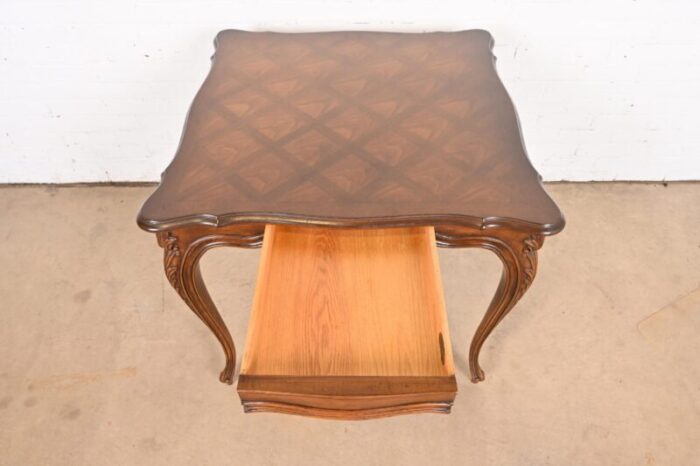 karges french provincial louis xv carved walnut breakfast table or game table circa 1960s 4776