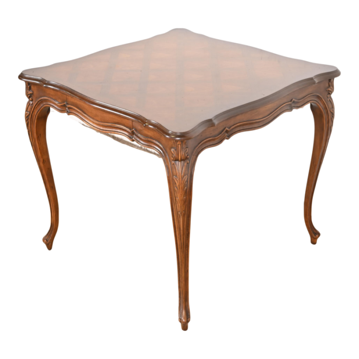 karges french provincial louis xv carved walnut breakfast table or game table circa 1960s 7042