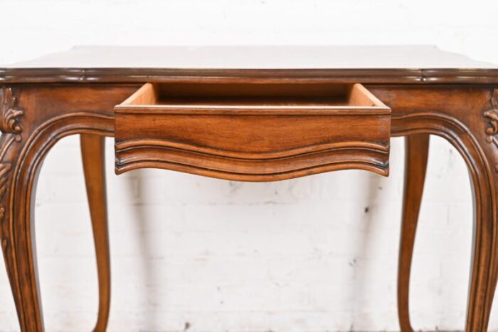 karges french provincial louis xv carved walnut breakfast table or game table circa 1960s 7294