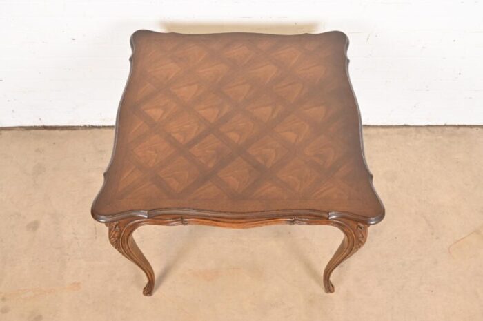 karges french provincial louis xv carved walnut breakfast table or game table circa 1960s 8765