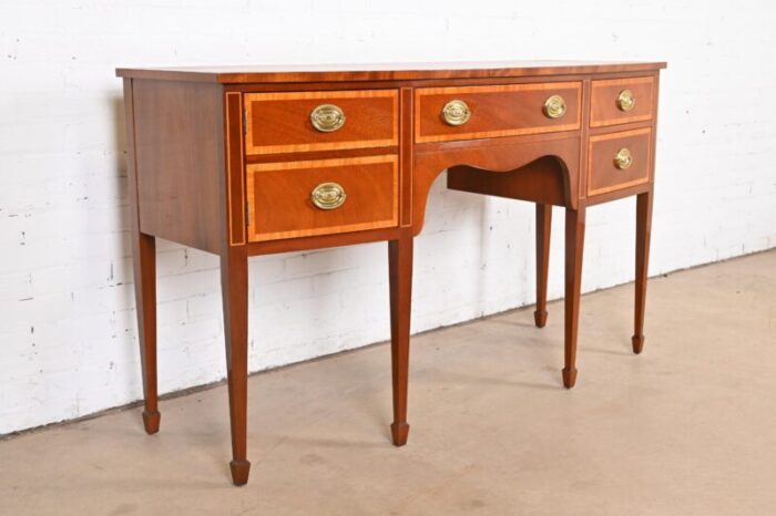 kindel furniture federal inlaid mahogany bow front sideboard credenza 1721